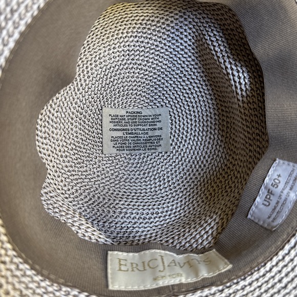 Eric Javits Women's Hampton Squishee Beige And Brown Hat SPF 50 - Picture 4 of 6